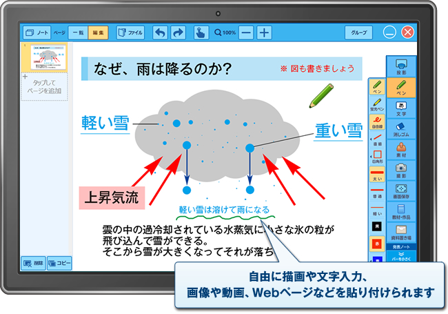 デジタルワークシート画面イメージ図：試行錯誤しながら