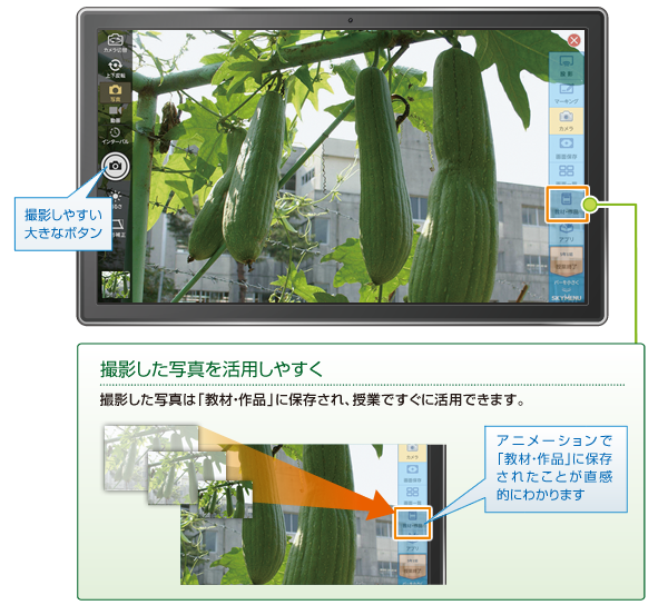 タブレット端末カメラでの撮影イメージ図