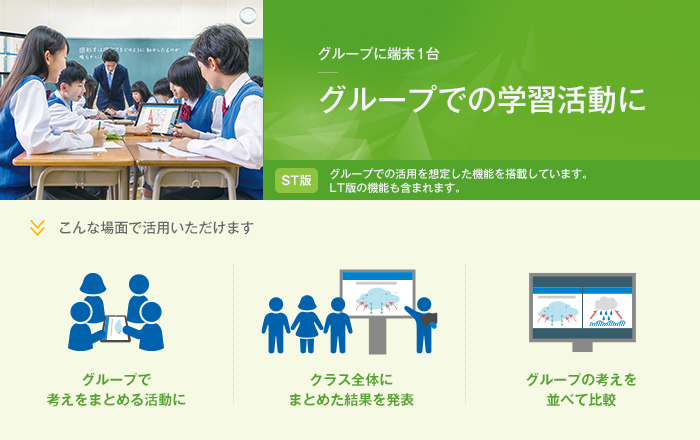 グループに端末1台 グループでの学習活動に